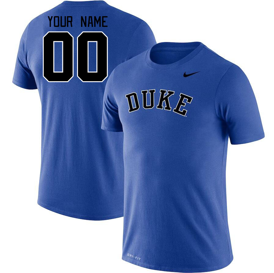 Custom Duke Blue Devils Name And Number College Tshirt-Royal